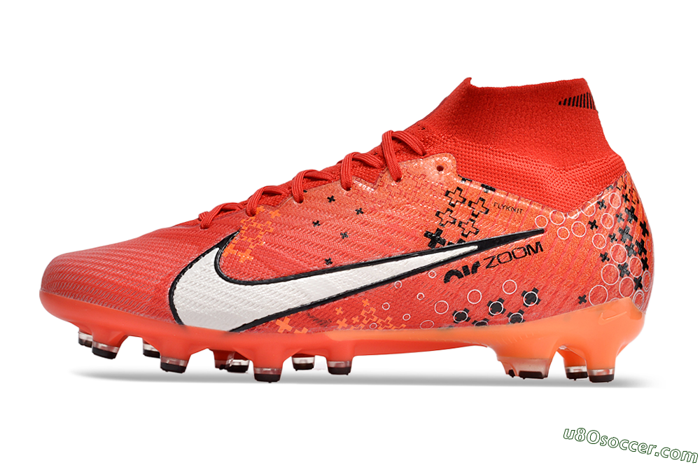 Nike Air Zoom Mercurial Superfly 9 Elite AG Artificial Grass Soccer Cleats - Red/White/Black 2