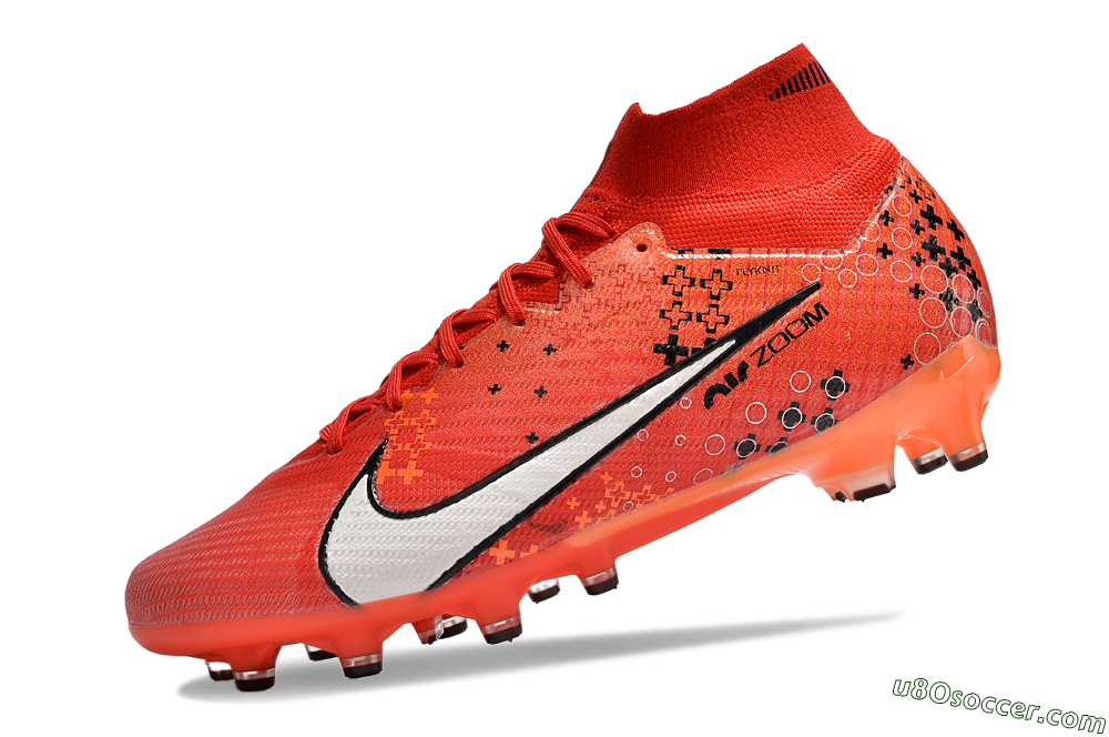 Nike Air Zoom Mercurial Superfly 9 Elite AG Artificial Grass Soccer Cleats - Red/White/Black 5