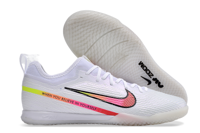Nike Air Zoom Mercurial Vapor 15 Pro IC Indoor & Futsal Soccer Shoes - White/Pink/Black/Yellow