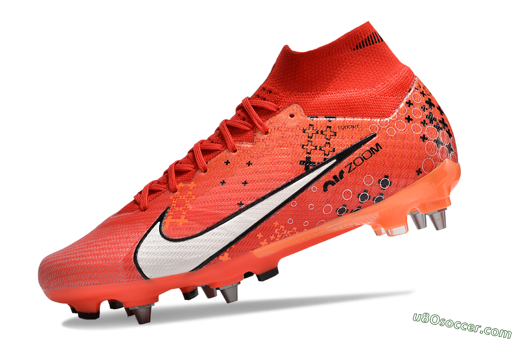 Nike Air Zoom Mercurial Superfly 9 Elite SG Soft Ground Soccer Cleats - Red/White/Black 5