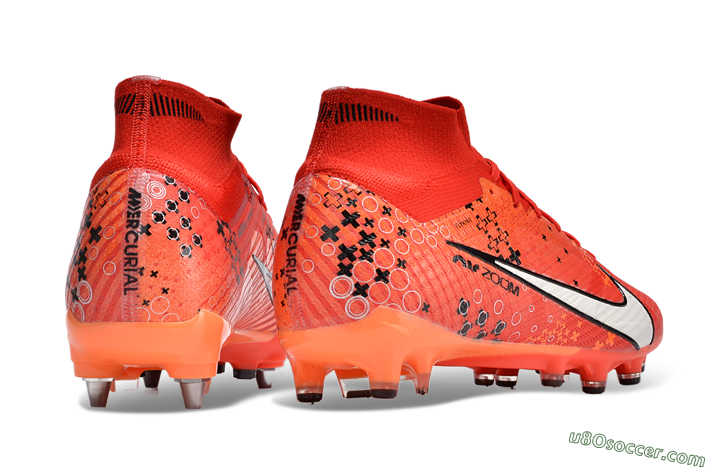 Nike Air Zoom Mercurial Superfly 9 Elite SG Soft Ground Soccer Cleats - Red/White/Black 6