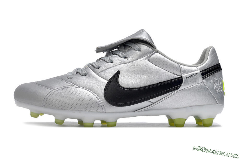 Nike The Premier 3 FG Firm Ground Soccer Cleats - Silver/Black/Yellow 2