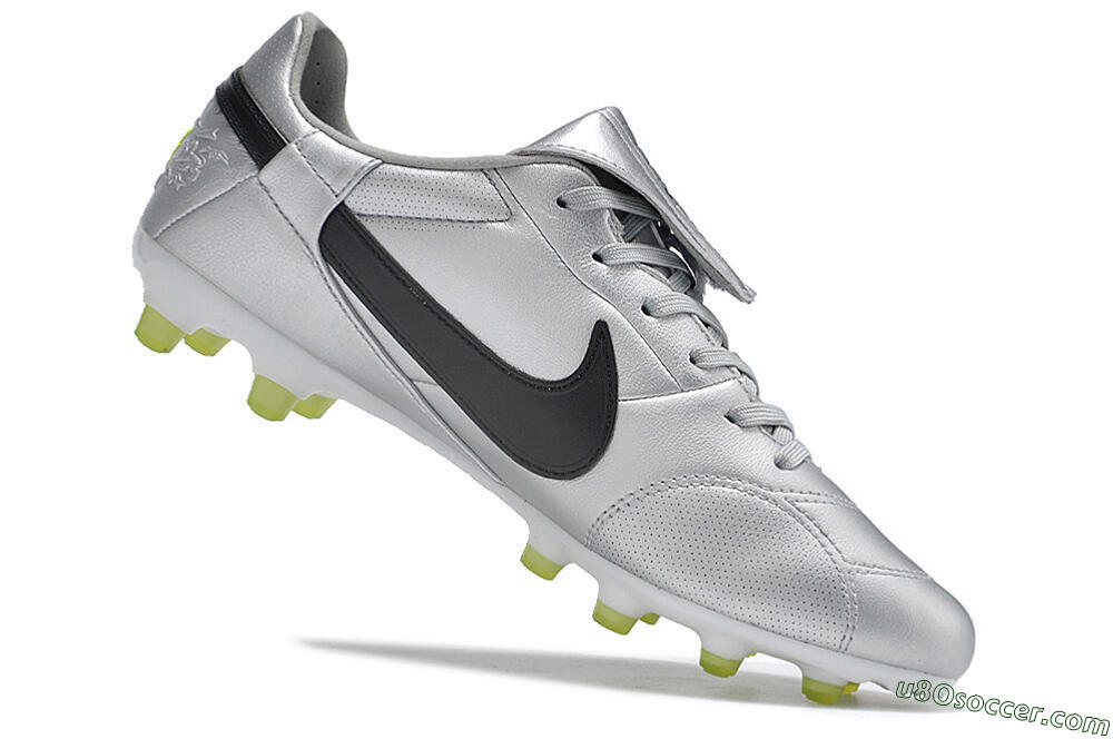 Nike The Premier 3 FG Firm Ground Soccer Cleats - Silver/Black/Yellow 4