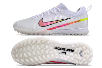 Nike Air Zoom Mercurial Vapor 15 Pro TF Artificial Turf Soccer Shoes - White/Pink/Black/Yellow