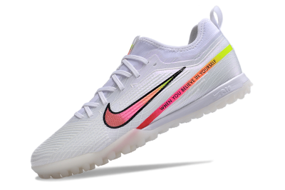 Nike Air Zoom Mercurial Vapor 15 Pro TF Artificial Turf Soccer Shoes - White/Pink/Black/Yellow