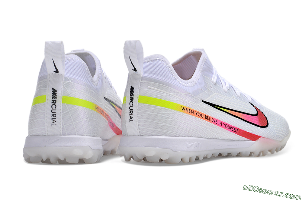 Nike Air Zoom Mercurial Vapor 15 Pro TF Artificial Turf Soccer Shoes - White/Pink/Black/Yellow 6