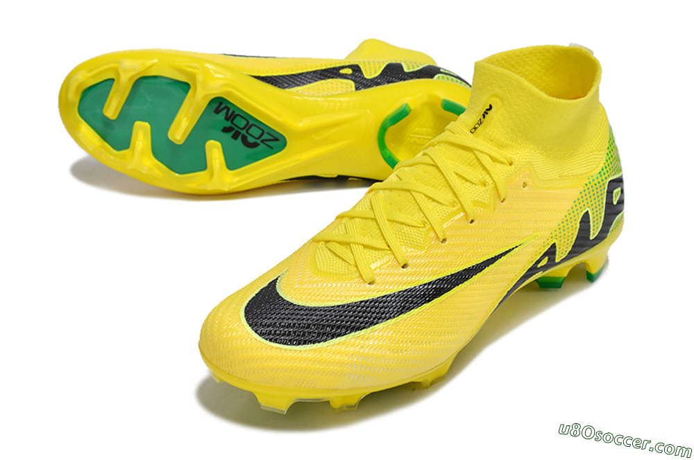 Nike Air Zoom Mercurial Superfly 9 Elite FG Firm Ground Soccer Cleats - Yellow/Black/Green 3