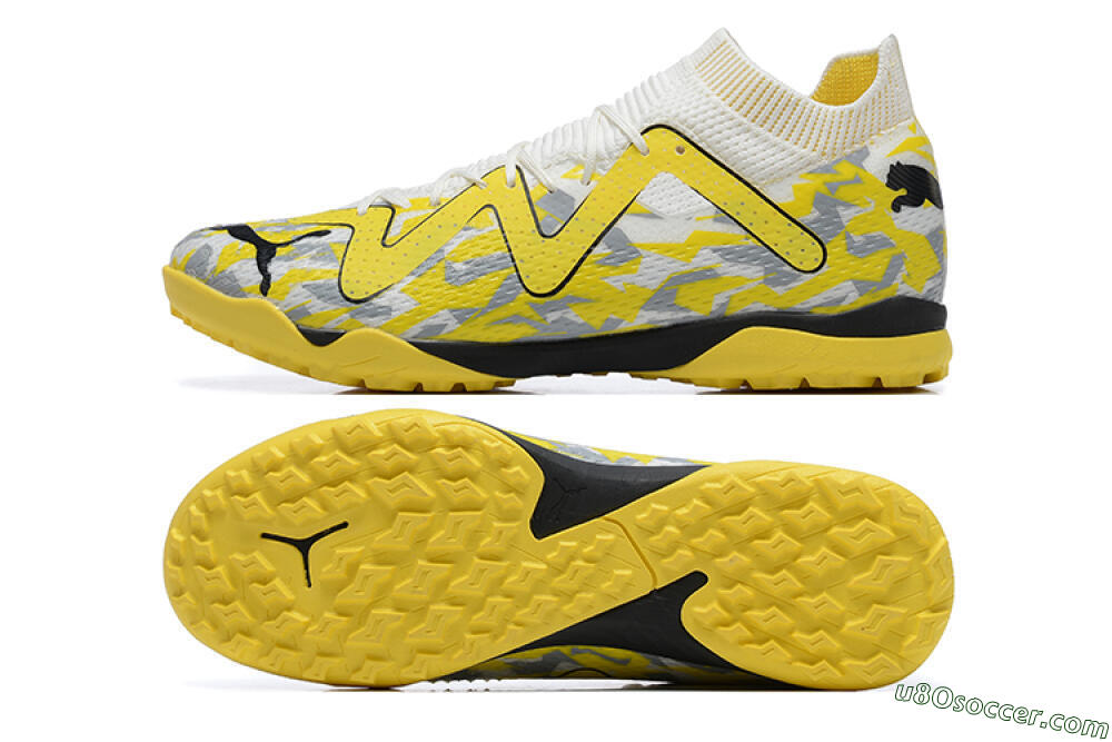 Puma Future Ultimate TF Artificial Turf Soccer Shoes - White/Yellow/Black/Grey 0