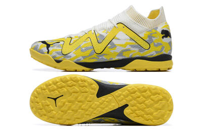 Puma Future Ultimate TF Artificial Turf Soccer Shoes - White/Yellow/Black/Grey