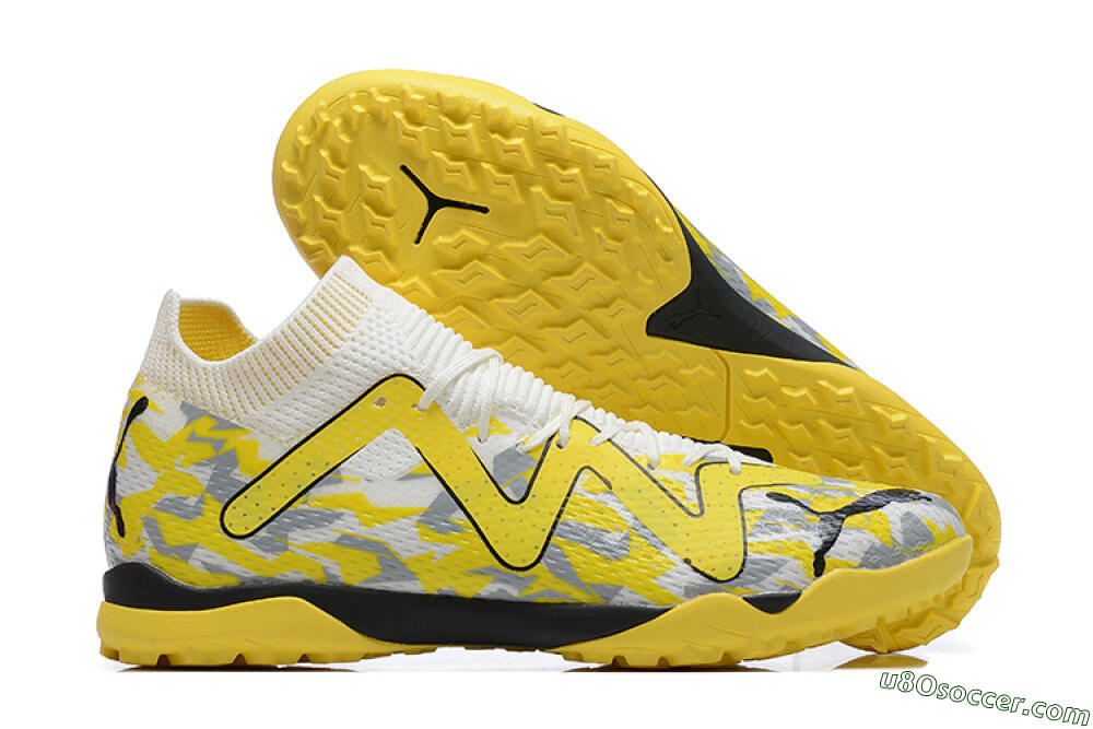 Puma Future Ultimate TF Artificial Turf Soccer Shoes - White/Yellow/Black/Grey 1