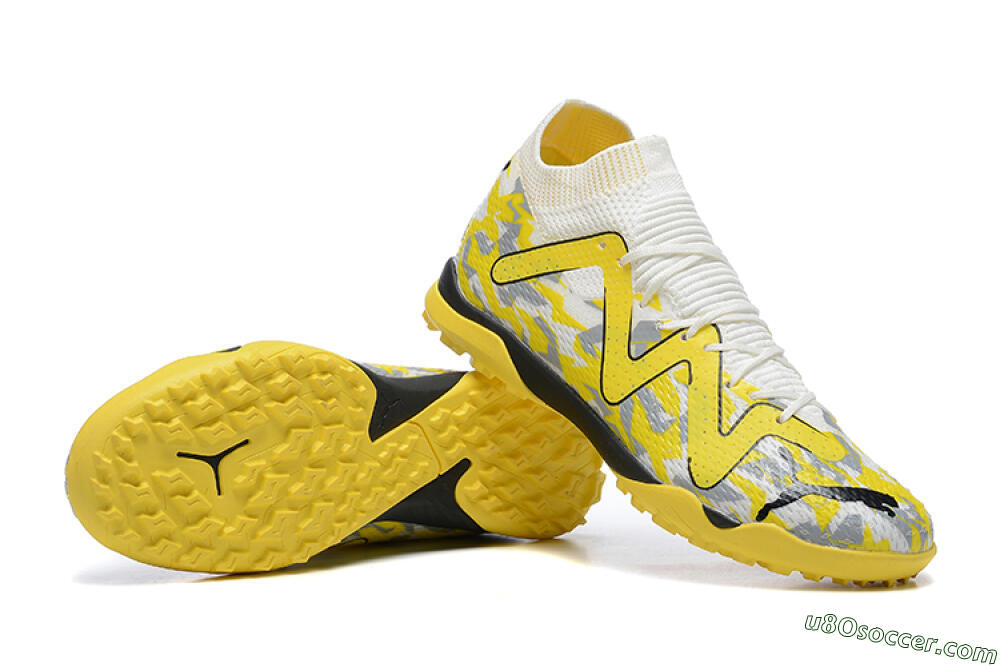 Puma Future Ultimate TF Artificial Turf Soccer Shoes - White/Yellow/Black/Grey 4