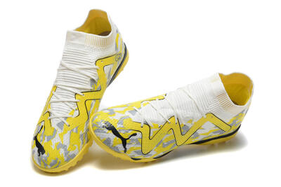 Puma Future Ultimate TF Artificial Turf Soccer Shoes - White/Yellow/Black/Grey