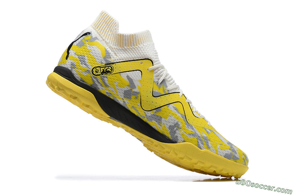 Puma Future Ultimate TF Artificial Turf Soccer Shoes - White/Yellow/Black/Grey 7