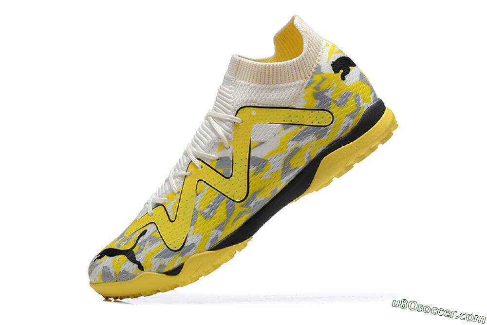 Puma Future Ultimate TF Artificial Turf Soccer Shoes - White/Yellow/Black/Grey 8