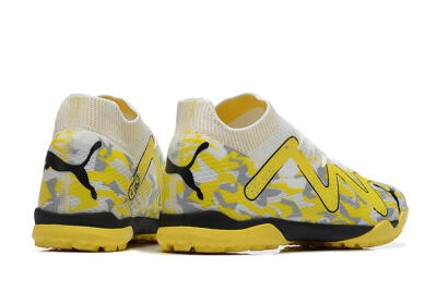 Puma Future Ultimate TF Artificial Turf Soccer Shoes - White/Yellow/Black/Grey