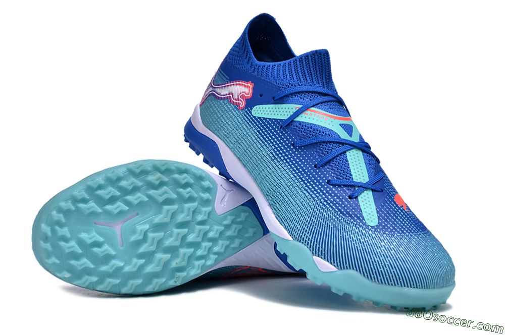 Puma Future Ultimate TF Artificial Turf Soccer Shoes - Blue/Jade/Red 3