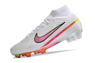Nike Air Zoom Mercurial Superfly 9 Elite FG Firm Ground Soccer Cleats - White/Pink/Black/Yellow/Gold