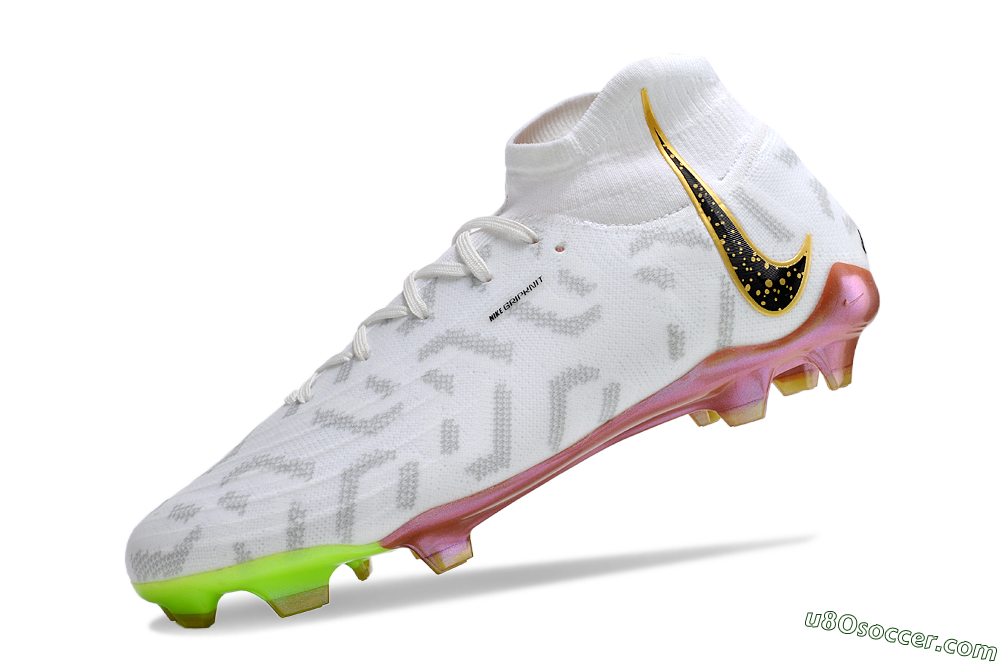 Nike Phantom Luna Elite NU FG Firm Ground Soccer Cleats - White/Gold/Black 5