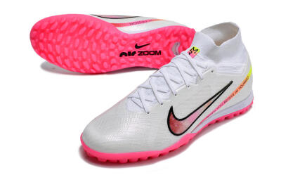 Nike Air Zoom Mercurial Superfly 9 Elite TF Artificial Turf Soccer Shoes - White/Pink/Black/Yellow