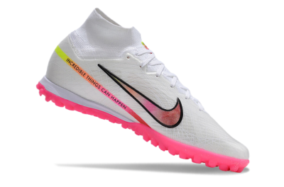Nike Air Zoom Mercurial Superfly 9 Elite TF Artificial Turf Soccer Shoes - White/Pink/Black/Yellow