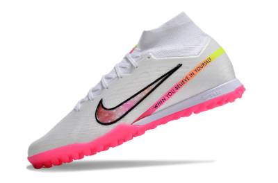 Nike Air Zoom Mercurial Superfly 9 Elite TF Artificial Turf Soccer Shoes - White/Pink/Black/Yellow