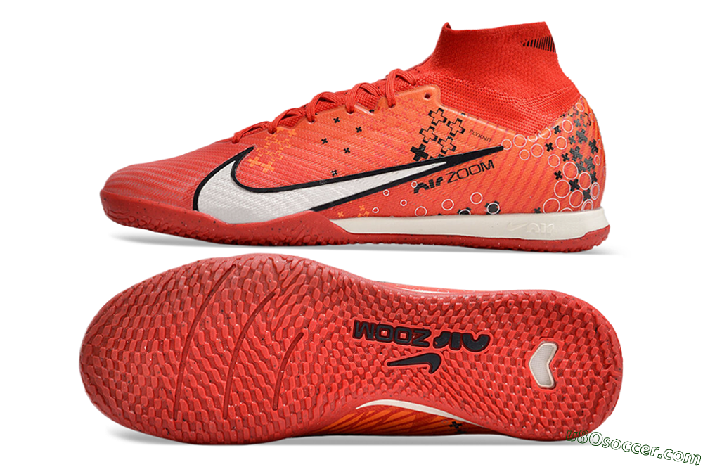 Nike Air Zoom Mercurial Superfly 9 Elite IC Indoor & Futsal Soccer Shoes - Red/White/Black 0