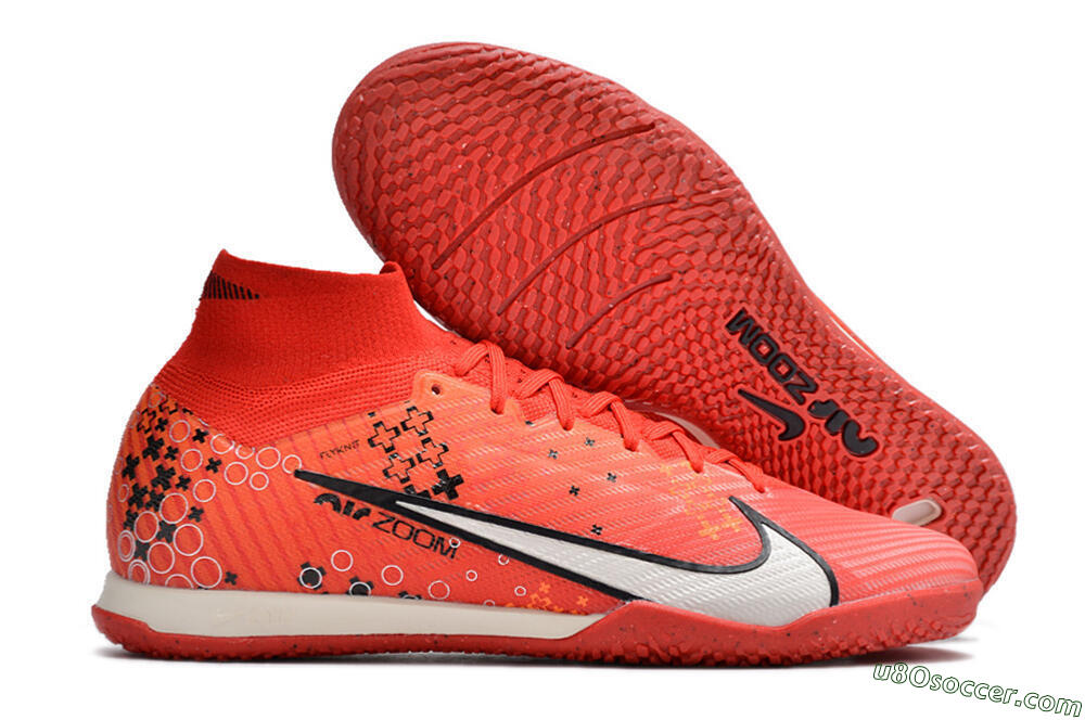 Nike Air Zoom Mercurial Superfly 9 Elite IC Indoor & Futsal Soccer Shoes - Red/White/Black 1