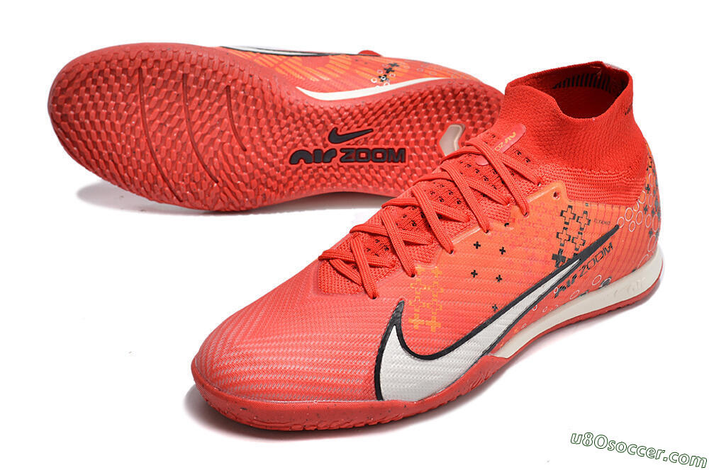 Nike Air Zoom Mercurial Superfly 9 Elite IC Indoor & Futsal Soccer Shoes - Red/White/Black 3