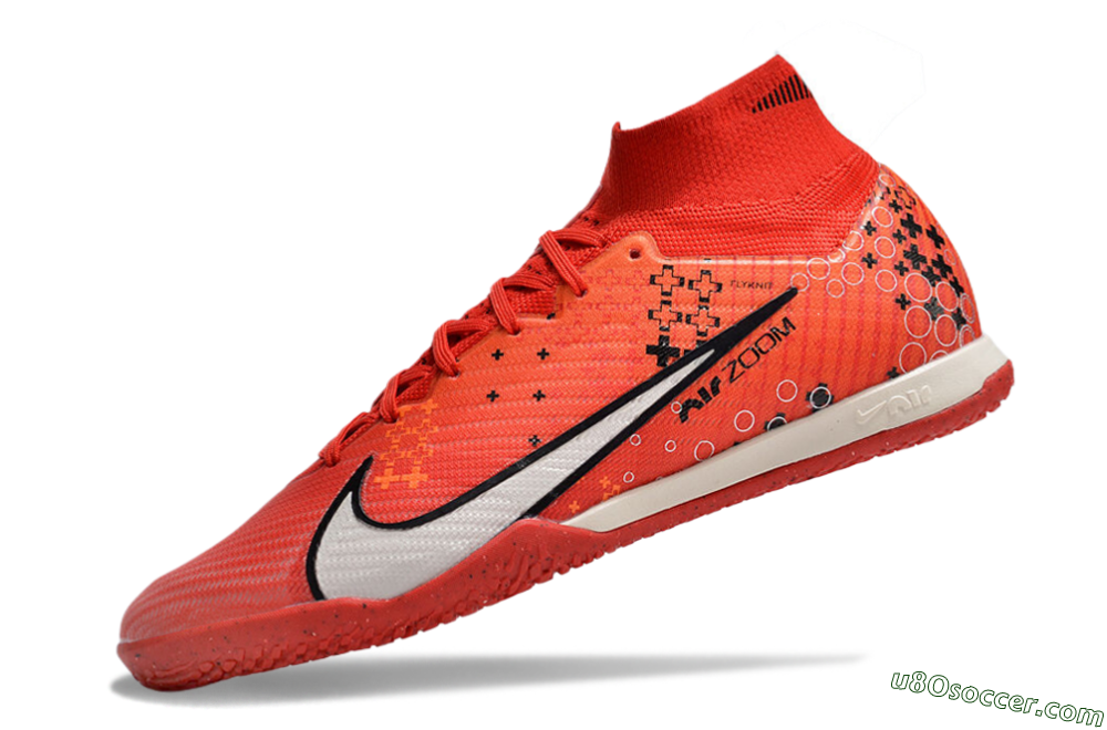 Nike Air Zoom Mercurial Superfly 9 Elite IC Indoor & Futsal Soccer Shoes - Red/White/Black 5