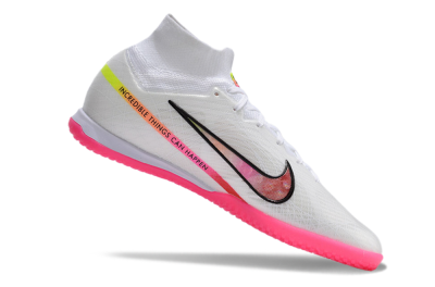 Nike Air Zoom Mercurial Superfly 9 Elite IC Indoor & Futsal Soccer Shoes - White/Pink/Black/Yellow