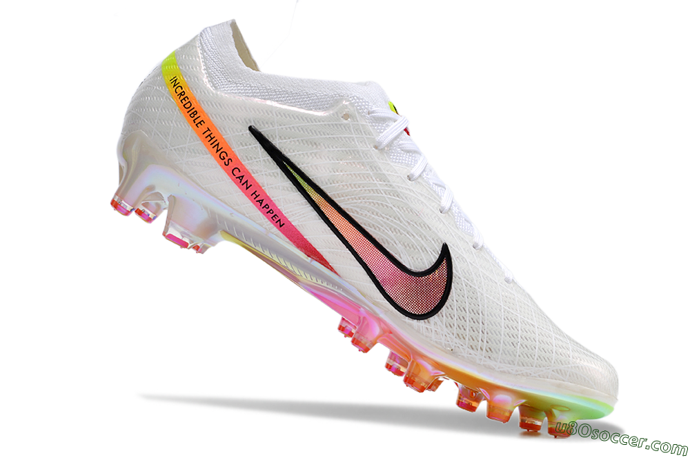 Nike Air Zoom Mercurial Vapor 15 Elite AG Artificial Grass Soccer Cleats - White/Pink/Black/Yellow/Gold 4