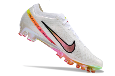 Nike Air Zoom Mercurial Vapor 15 Elite AG Artificial Grass Soccer Cleats - White/Pink/Black/Yellow/Gold