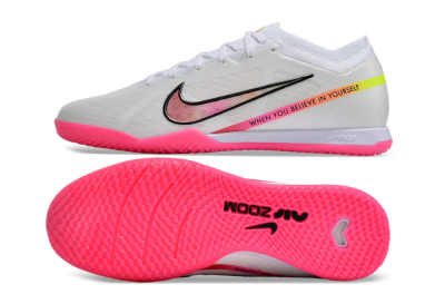 Nike Air Zoom Mercurial Vapor 15 Elite IC Indoor & Futsal Soccer Shoes - White/Pink/Black/Yellow