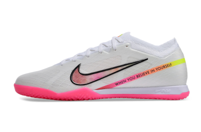 Nike Air Zoom Mercurial Vapor 15 Elite IC Indoor & Futsal Soccer Shoes - White/Pink/Black/Yellow