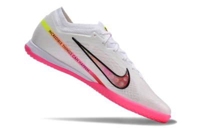 Nike Air Zoom Mercurial Vapor 15 Elite IC Indoor & Futsal Soccer Shoes - White/Pink/Black/Yellow