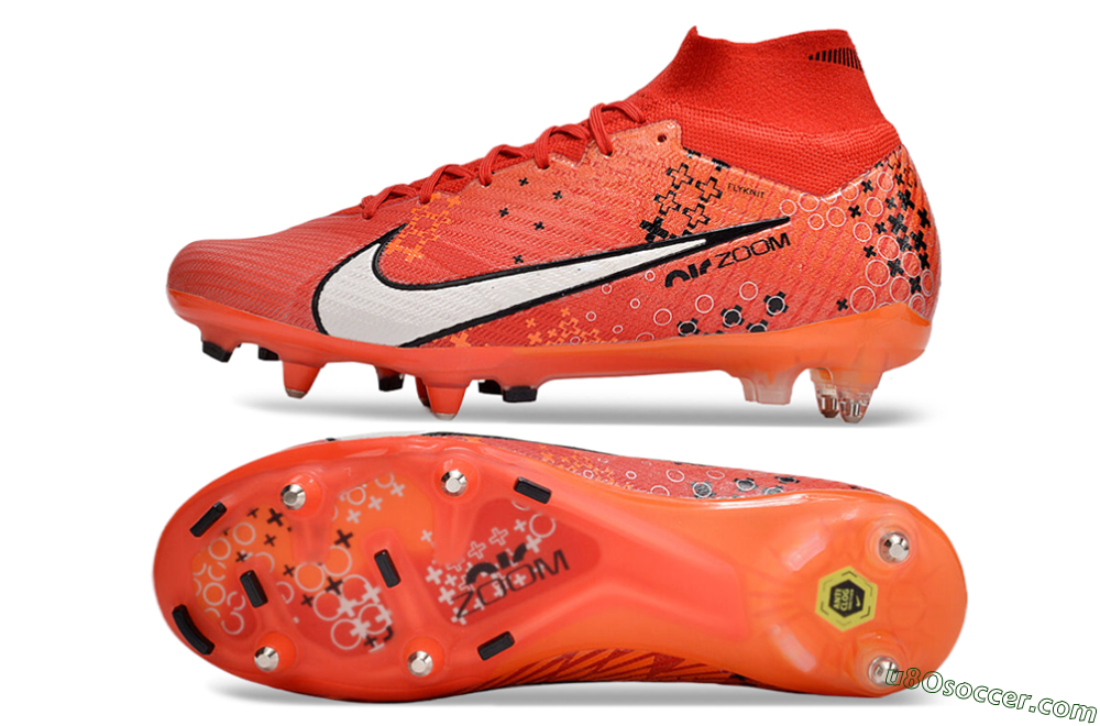 Nike Air Zoom Mercurial Superfly 9 Elite SG Soft Ground Soccer Cleats - Red/White/Black 0