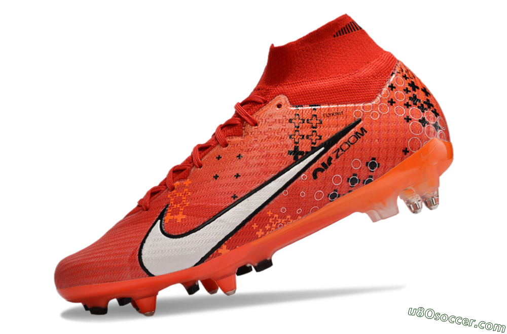 Nike Air Zoom Mercurial Superfly 9 Elite SG Soft Ground Soccer Cleats - Red/White/Black 5