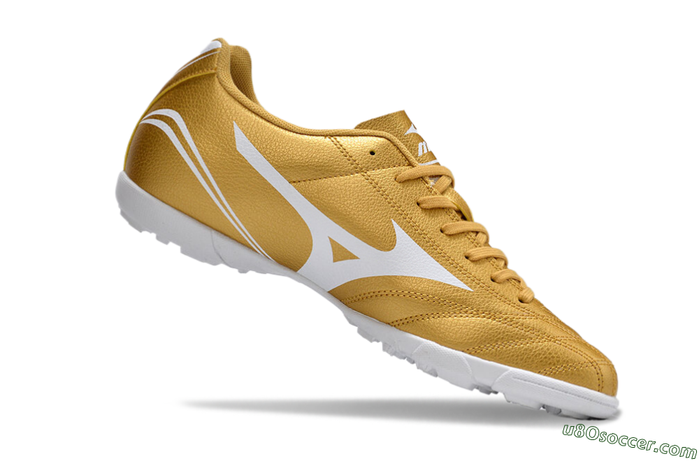 Mizuno Monarcida Neo Ckassic TF Artificial Turf Soccer Shoes - Gold/White 4