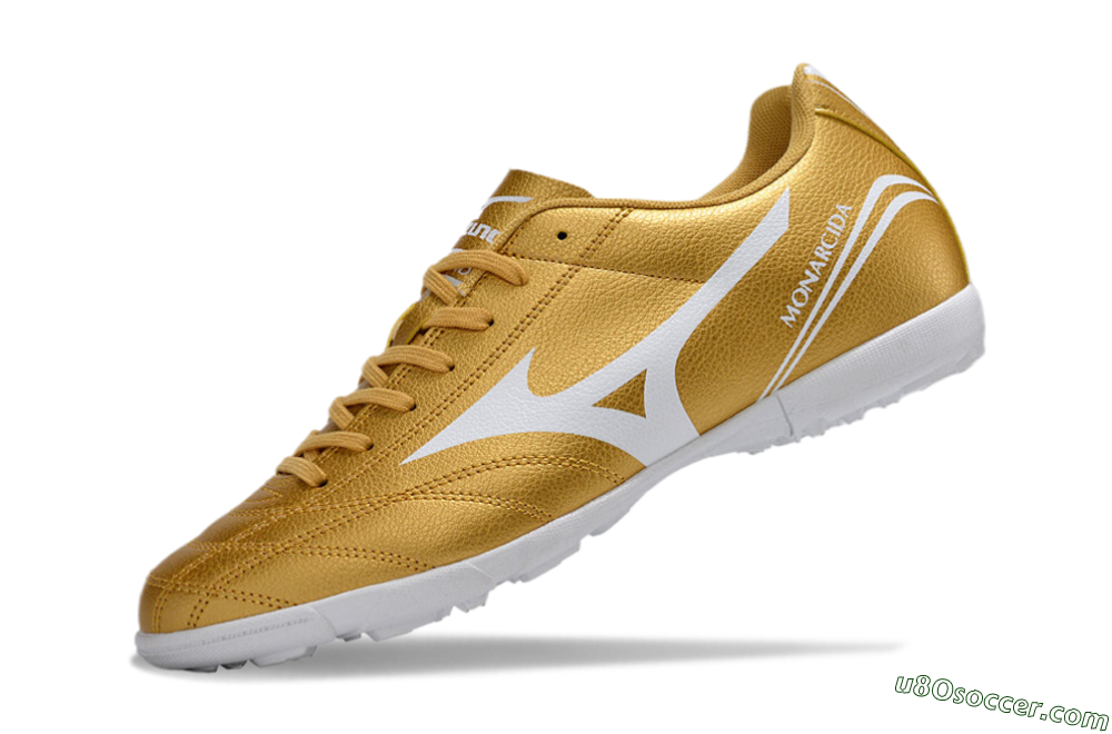 Mizuno Monarcida Neo Ckassic TF Artificial Turf Soccer Shoes - Gold/White 5