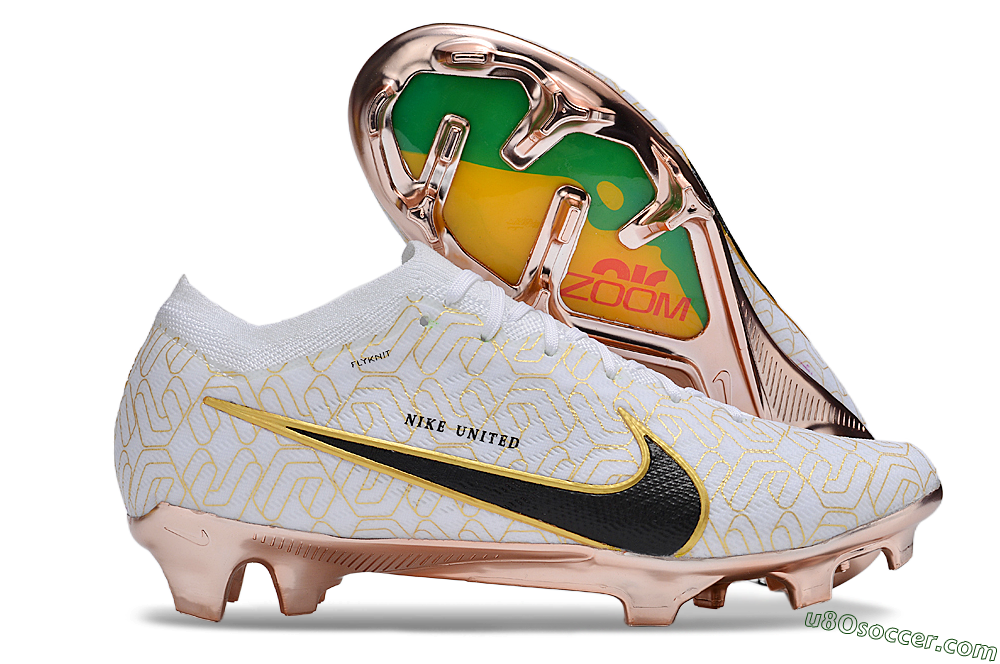 Nike Air Zoom Mercurial Vapor 15 Elite FG Firm Ground Soccer Cleats - White/Gold/Black 1