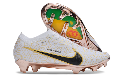 Nike Air Zoom Mercurial Vapor 15 Elite FG Firm Ground Soccer Cleats - White/Gold/Black