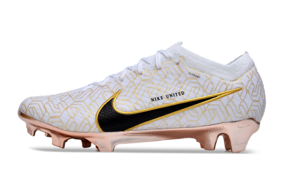 Nike Air Zoom Mercurial Vapor 15 Elite FG Firm Ground Soccer Cleats - White/Gold/Black