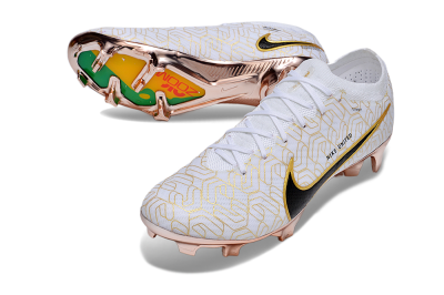 Nike Air Zoom Mercurial Vapor 15 Elite FG Firm Ground Soccer Cleats - White/Gold/Black