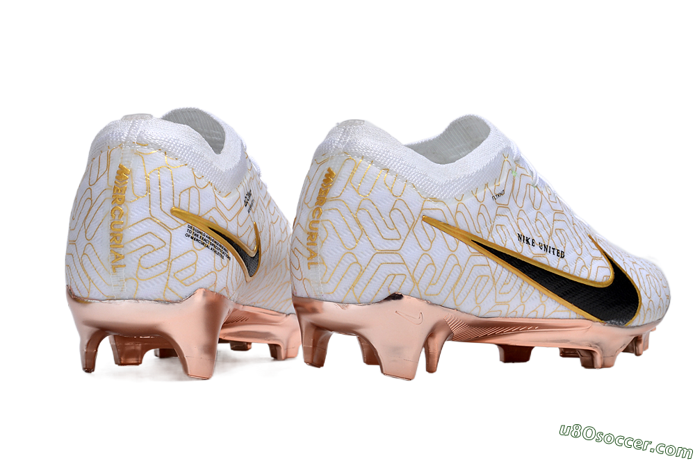 Nike Air Zoom Mercurial Vapor 15 Elite FG Firm Ground Soccer Cleats - White/Gold/Black 6