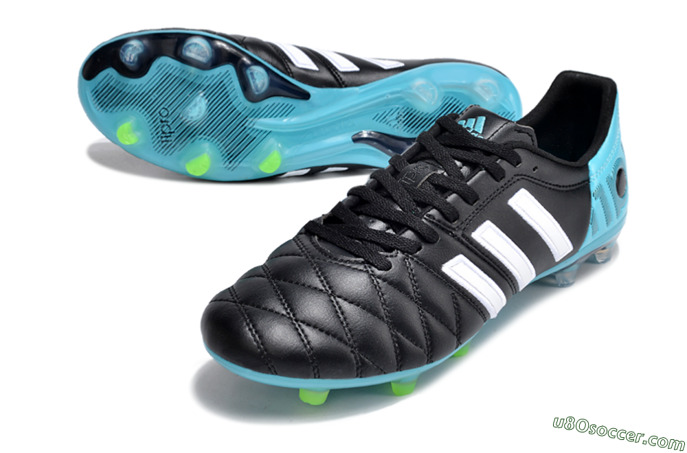 Premium FG Firm Ground Soccer Cleats - Black, White, Blue