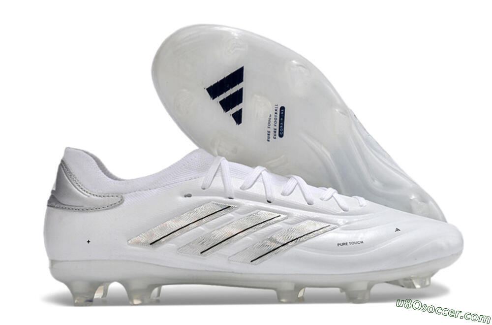 Adidas Copa Pure 2+ FG Firm Ground Soccer Cleats - White/Silver/Black 1