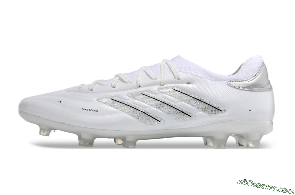 Adidas Copa Pure 2+ FG Firm Ground Soccer Cleats - White/Silver/Black 2