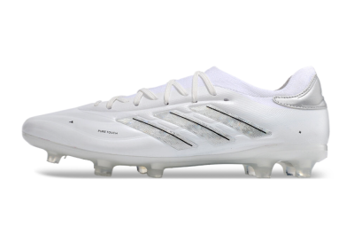 Adidas Copa Pure 2+ FG Firm Ground Soccer Cleats - White/Silver/Black