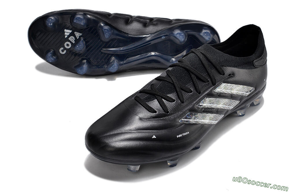 Adidas Copa Pure 2+ FG Firm Ground Soccer Cleats - Black/Silver/White 3