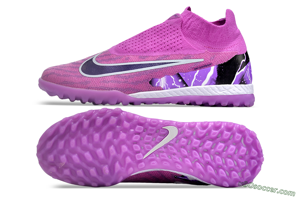 Nike Phantom GX Elite DF Link TF Artificial Turf Soccer Shoes - Purple/Black/White 0